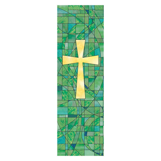 Cross Stained Glass Banner 3'x5' - F17513X5P