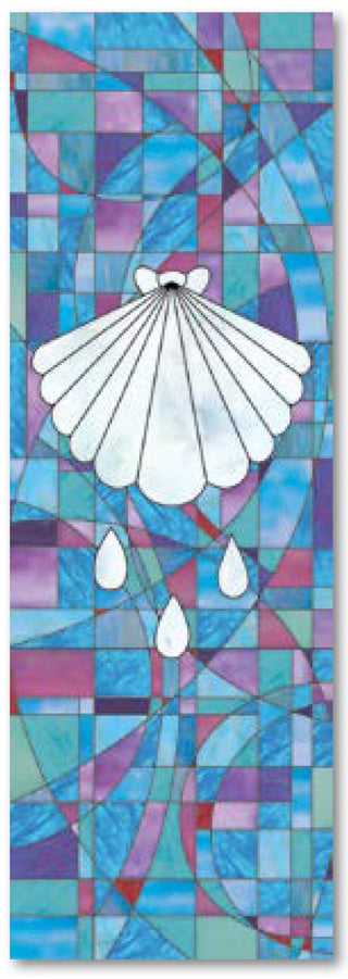 Baptism Stained Glass Banner 3'x9' - F17533X9P