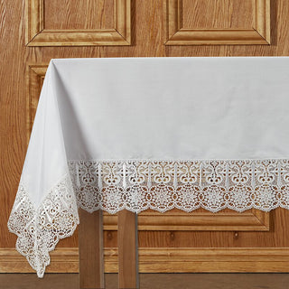 Cross Lace Trim Altar Frontal - F3687
