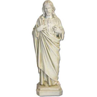 16" Antique Stone Jesus Statue-F7147AS - F7147FW