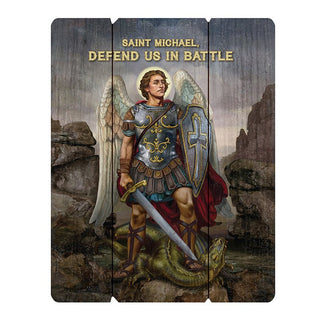 Saint Michael the Warrior - Pallet Sign - 12 x 15" - G1082