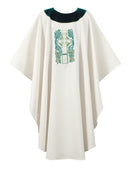 CREAM/GREEN GALLAGHER CHASUBLE - G66514T