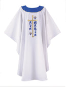 WHITE/BLUE AVE MARIA CHASUBLE - G70159A