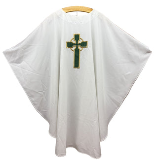 CROSS DESIGN WHITE VESTMENT - GAI872A-PUREWHT