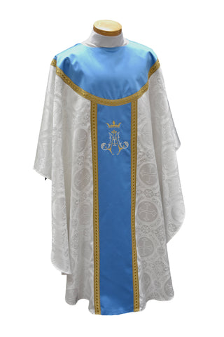 MARIAN PURE WHITE POLY CHASUBLE - GMARIAN-CHASUBLE