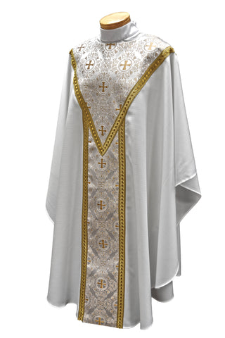 VINCENT PURE WHITE POLY CHASUBLE - GVINCENT-CHASUBLE