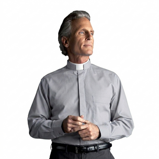 Desta ROMANO Cotton Blend Long Sleeve Roman Collar Shirt - D152-SHI-OD