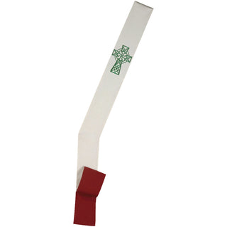 DEACON CELTIC CROSS REVERSIBLE WHITE/RED STOLE - HBR510WH/RED