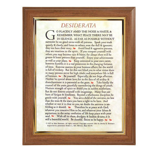 Desiderata Print - 10 x 12" Walnut Frame with Gold Inside Lip - HIR133-702
