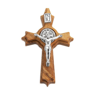 1 3/4" Olive Wood Saint Benedict Cross - HIR2157