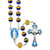 Rosary with Crucifix - 8mm Blue with Gold Center Bead - HIR406SP