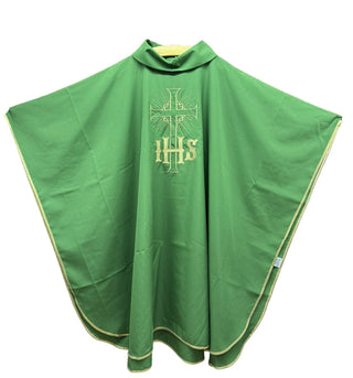 Green Poly IHS Chasuble - VB52-CHAS-G