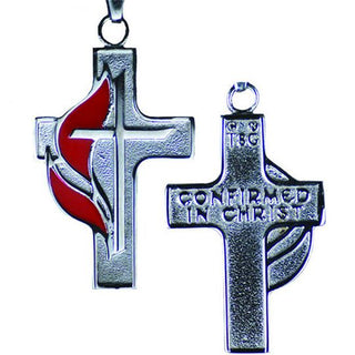 Stainless Steel United Methodist Confirmation Cross - J-25