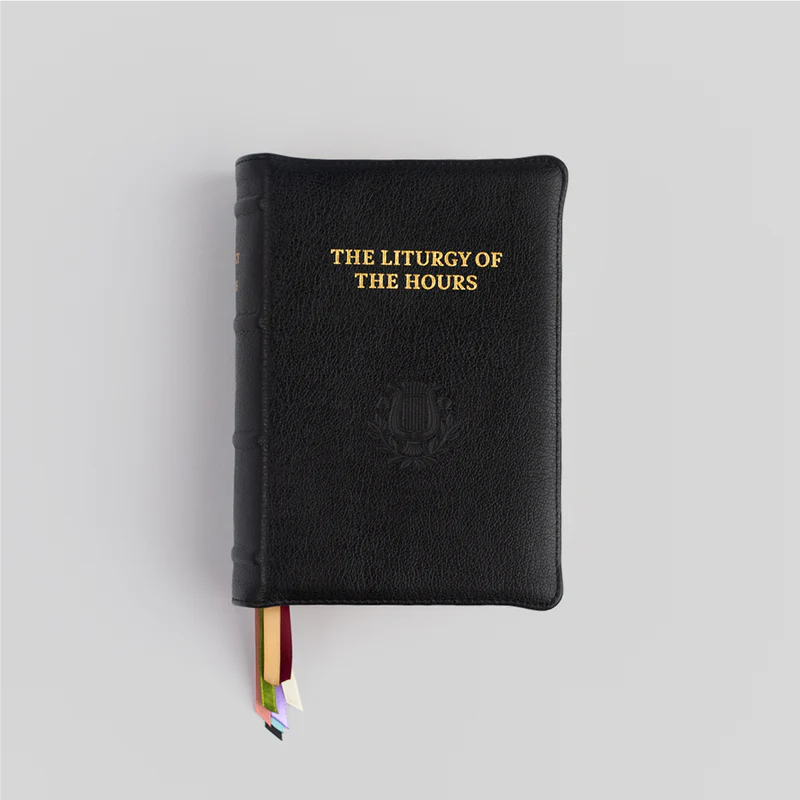 THE LITURGY OF THE HOURS, SECOND EDITION. Full-grain goatskin leather (Black). Premium Natural Grain Leather