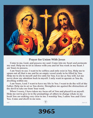 JB3965P Prayer for Union with Jesus HC