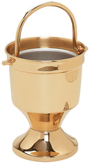Holy Water Pot and Sprinkler, Bright Brass - K164-BBRASS