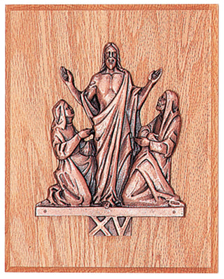 Station of the Cross #15, Gold Plated, Mounted on Wood Panel - K379-15G MOUNTED