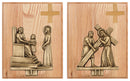 Stations of the Cross, 1-14, Bronze, Mounted on Wood Plaques - K-379-BP-OAK