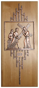 Stations of the Cross, 1-14, mounted on Red Alder wood - K777-M