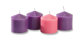 3" x 3" Advent Candles 3 Purple 1 Pink - KD171