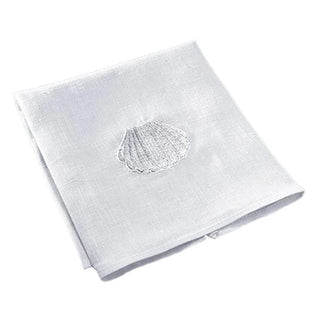 Baptismal Napkin - Embroidered Shell Design - KS391
