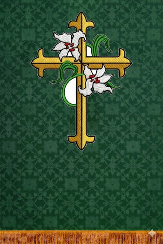 CROSS W/FLOWER DESIGN PULPIT SCARVES 24" X 36" - LTP27