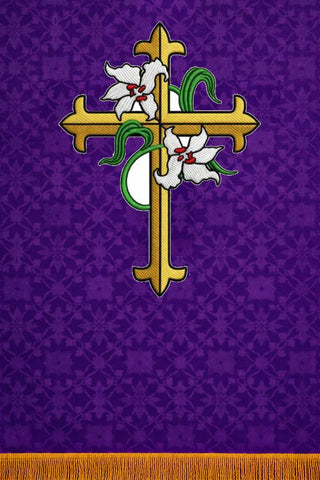 CROSS W/FLOWER DESIGN PULPIT SCARVES 24" X 36" - LTP27