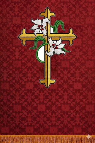 CROSS W/FLOWER DESIGN PULPIT SCARVES 24" X 36" - LTP27