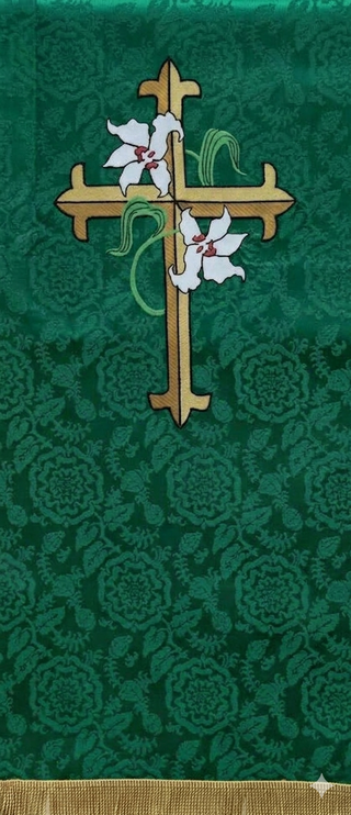 CROSS W/FLOWER DESIGN PULPIT SCARVES 24" X 36" - LTP27