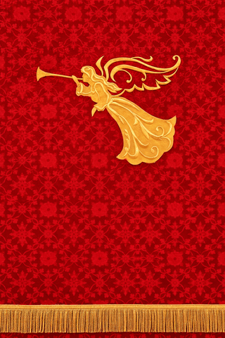 ANGEL W/TRUMPET PULPIT SCARVES 24" X 36" - LTP36