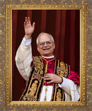 POPE LEO XIV - 18" X 24" - Waving Ornate Gold Framed Art - NW-1875H31