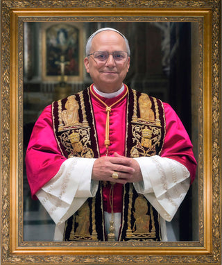 POPE LEO XIV - Official Portrait Ornate Gold Framed Art - NW-1877-GOLD-PRT