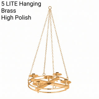 Advent Wreath - 23" Bronze | Brass - Top Only | Hanging  - 4 | 5 LITE - 1100-176