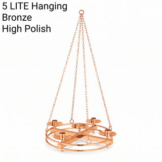 Advent Wreath - 23" Bronze | Brass - Top Only | Hanging  - 4 | 5 LITE - 1100-176