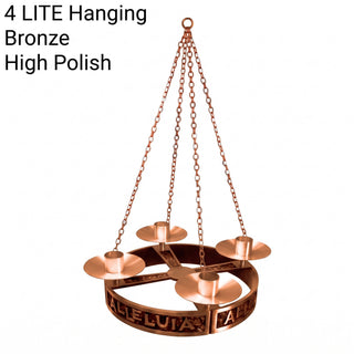 Advent Wreath - 17" Bronze | Brass - Top Only | Hanging  - 4 | 5 LITE - 1102-176
