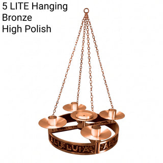 Advent Wreath - 17" Bronze | Brass - Top Only | Hanging  - 4 | 5 LITE - 1102-176