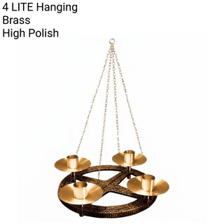 Advent Wreath - 16" Bronze | Brass - Top Only | Hanging  - 4 | 5 LITE - 1103-176