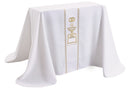 WHITE/GOLD PRIE DIEU COVER 90X120 - PDD70169A