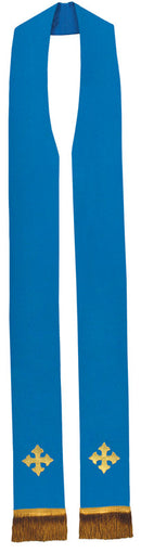 BLUE/GOLD CROSS PREACHING STOLE - PS1106A