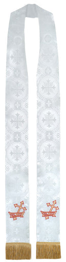 WHITE CROSS/CRIB PREACHING STOLE - PS70009W