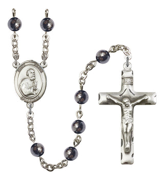 R6002S-8090 St Peter 6mm Hematite Rosary