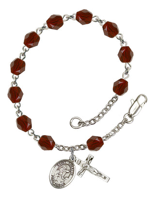 6mm Garnet Fire Polished Rosary Bracelet-RB6000GTS-9268