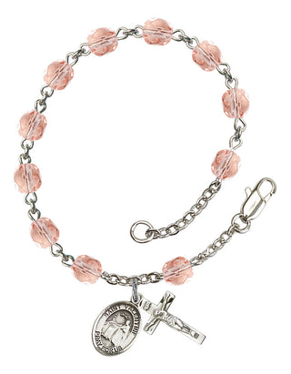 Pink Fire Polished Rosary Bracelet-RB6000PKS-9121