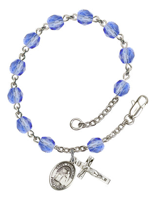 Sapphire Polished Rosary Bracelet-RB6000SAS-9121