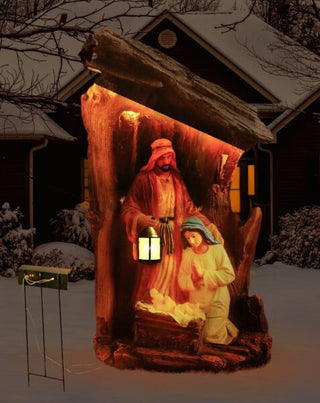 The Silent Night Lighted Outdoor Nativity - RLN055