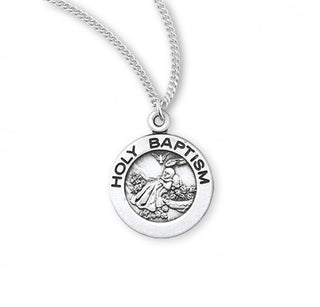 Holy Baptism Round Sterling Silver Medal - S159618