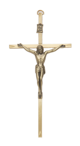 Brass Colored Wall Crucifix - SE01100