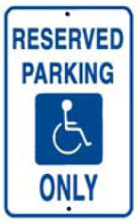 SNRH Reserved Disabled Parking Sign