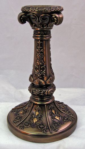 Candleholder, cold-cast bronze, 7" - SR-76032