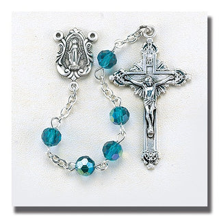 Tin Cut Crystal Cubic Zirconia Rosary - SR1406ZR